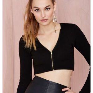 Just Zip It Sweater Crop